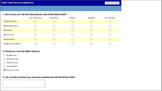 Hilton Hotel Survey