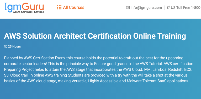 AWS course by IgmGuru