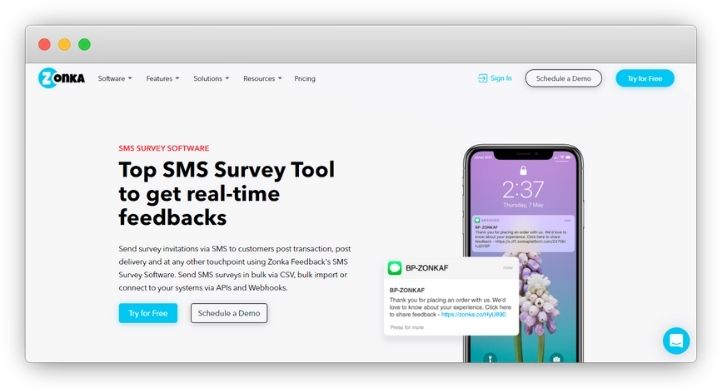 Zonka Feedback SMS Survey Software