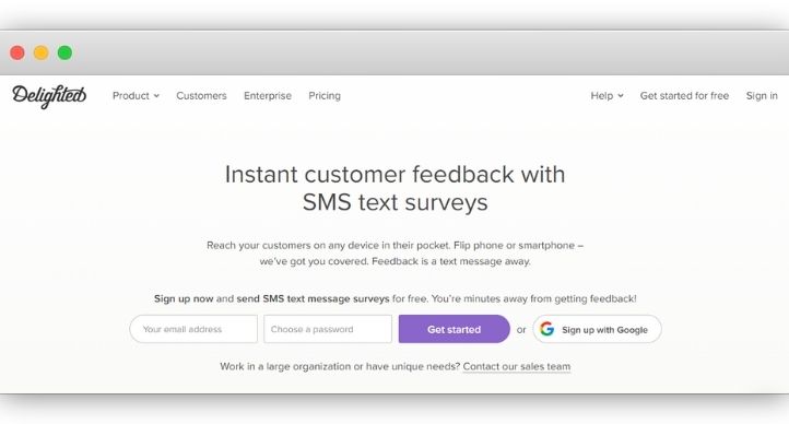 Delighted SMS Survey Software
