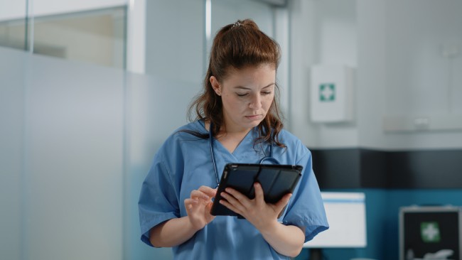 Nurse Using Technology