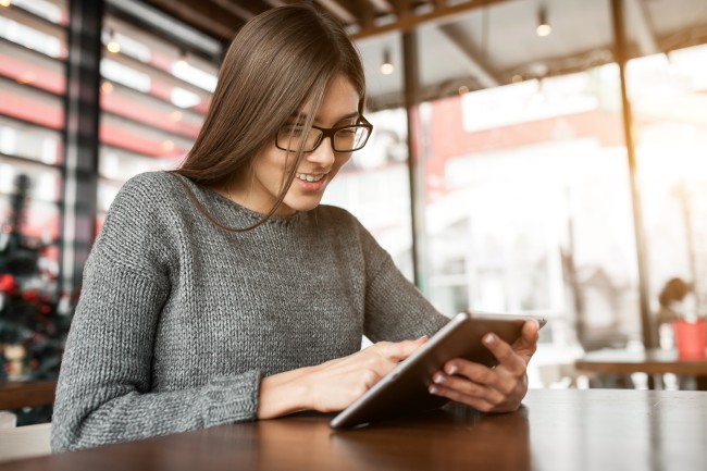 Women Reading PDFs