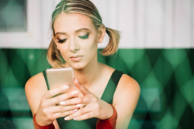 Girl Using WhatsApp