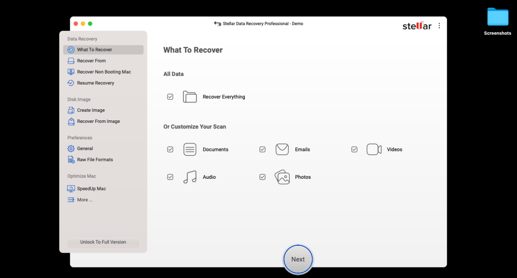 Stellar Data Recovery Professional for Mac